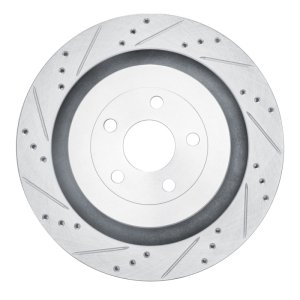 Ford Edge Brake Rotor (1) - Rear Left - R1 Concepts - Drilled & Slotted - Silver - `19-`24 Ford Edge Brake Rotor (1) - Rear Left - R1 Concepts - Drilled & Slotted - Silver - `19-`24